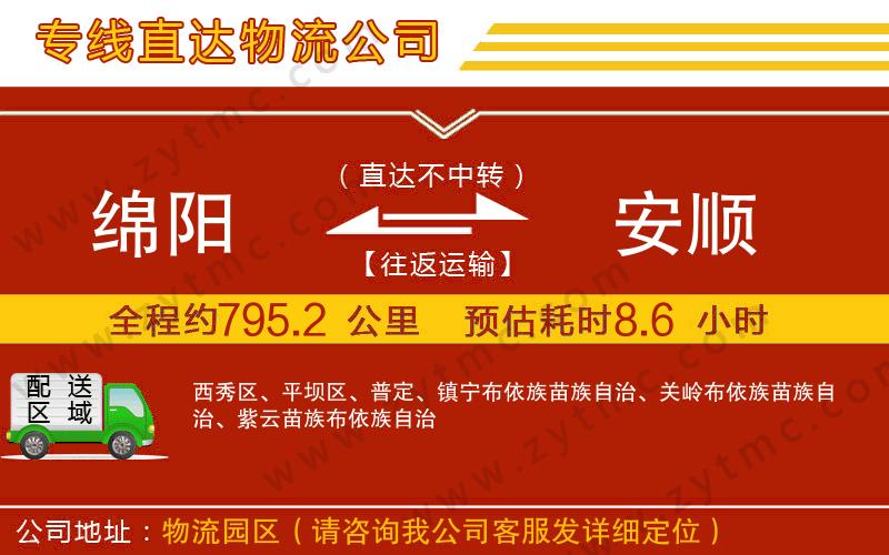 綿陽到安順物流專線