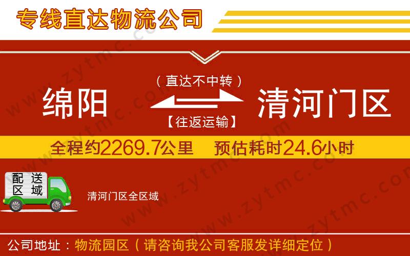 綿陽(yáng)到清河門區(qū)物流公司